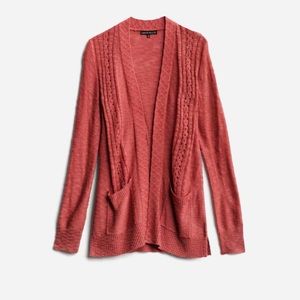 Adelle Pointelle Cardigan - Coral - Stitch Fix